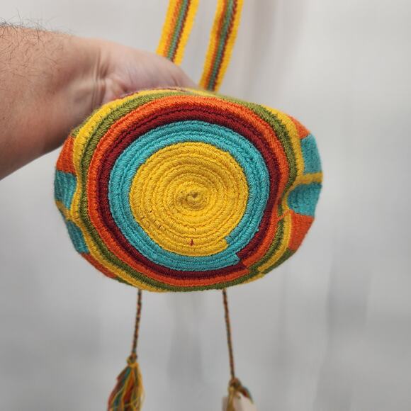 NWT ileganza Boho Colorful Rhinestone Crochet Drawstring Mini Purse OS - Picture 7 of 9